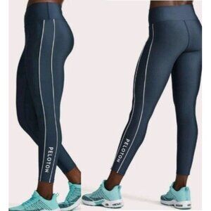 Peloton High Rise Show Up Tuxedo Stripe Pull On Legging Cadet Blue Women's Small